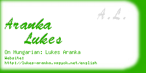 aranka lukes business card